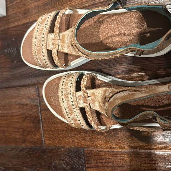 Tan Platform Sandals with Ankle Strap by Roan by BedStu 8 - Picture 7 of 7